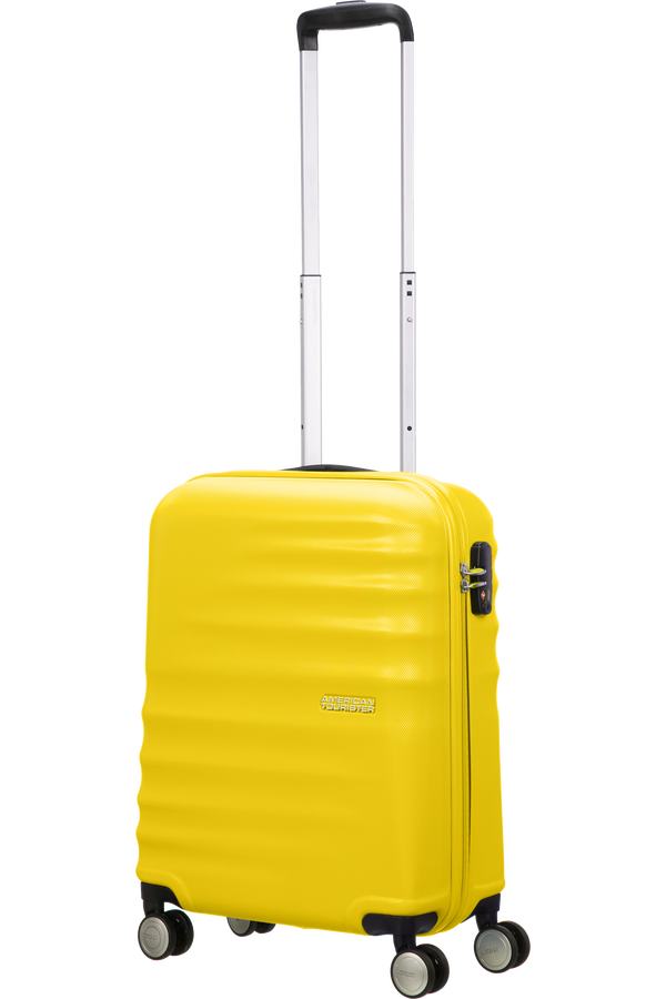 American Tourister Wavebreaker 4-wheel cabin baggage Spinner suitcase 55x40x20cm Sunny Yellow