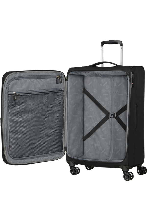 American Tourister Aerospin Spinner Expandable M  Black American Tourister Aerospin Spinner Expandable M  Black