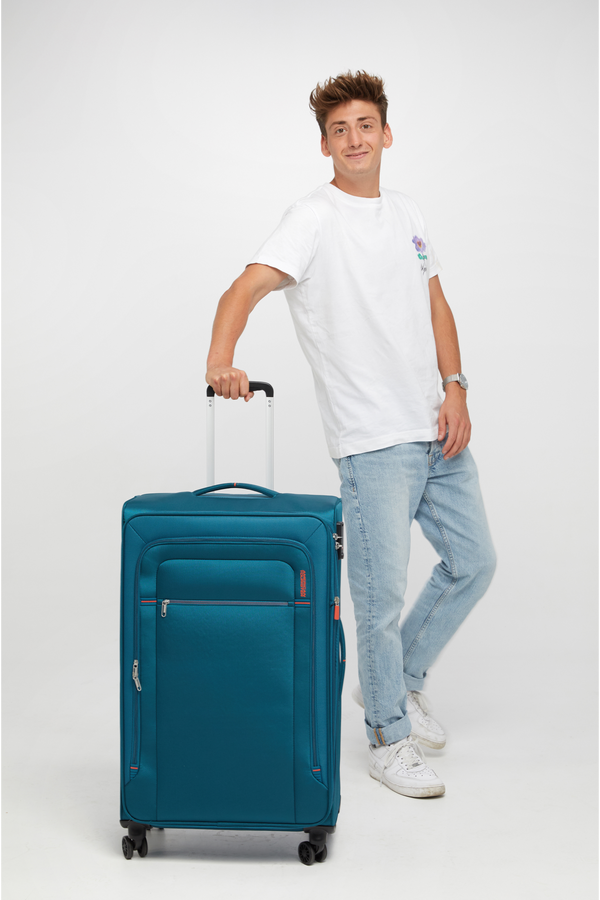 American Tourister Crosstrack Spinner Expandable 79cm  Navy/Orange American Tourister Crosstrack Spinner Expandable 79cm  Navy/Orange