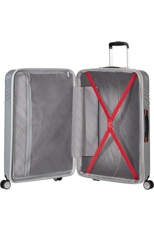 American Tourister Triple Trace Spinner TSA Expandable 76cm  Silver/Orange