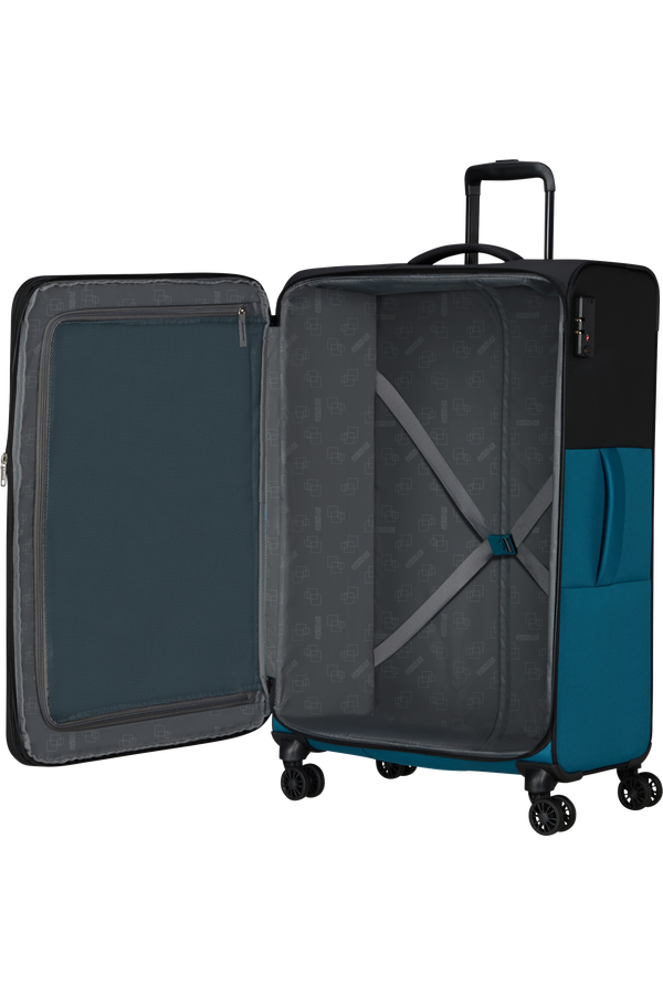 American Tourister Daring Dash Spinner Expandable TSA L  Black/Blue American Tourister Daring Dash Spinner Expandable TSA L  Black/Blue