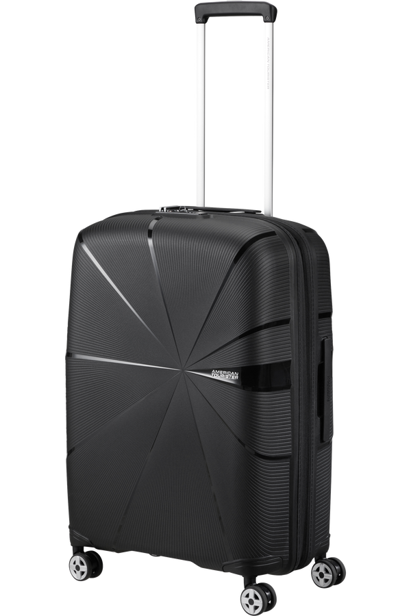 American Tourister Starvibe Spinner Expandable TSA 67cm Black American Tourister Starvibe Spinner Expandable TSA 67cm Black