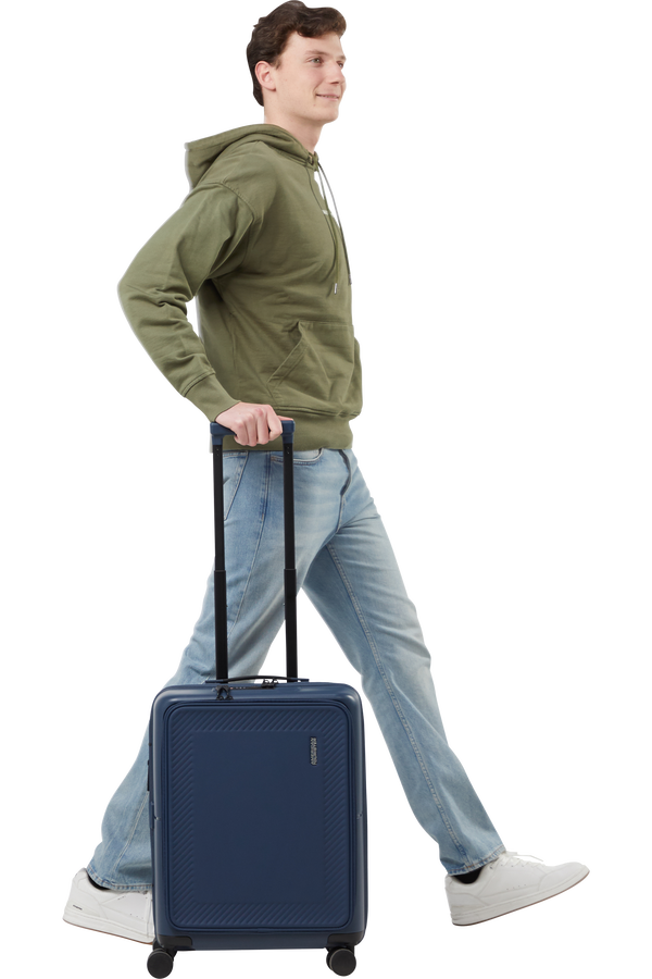 American Tourister DashPop Spinner Expandable Frontloader 55cm  Midnight Blue American Tourister DashPop Spinner Expandable Frontloader 55cm  Midnight Blue