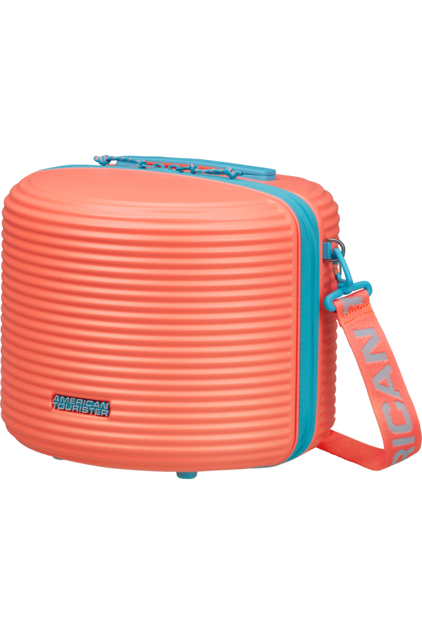 American Tourister Rollio Beauty Case  Coral/Blue