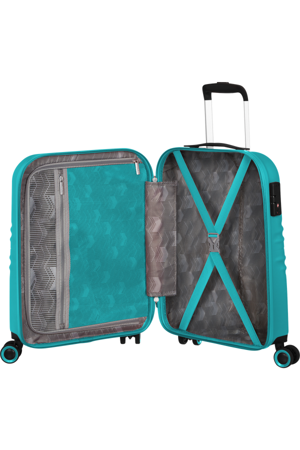 American Tourister Wavetwister Spinner TSA 55cm  Aqua Turquoise