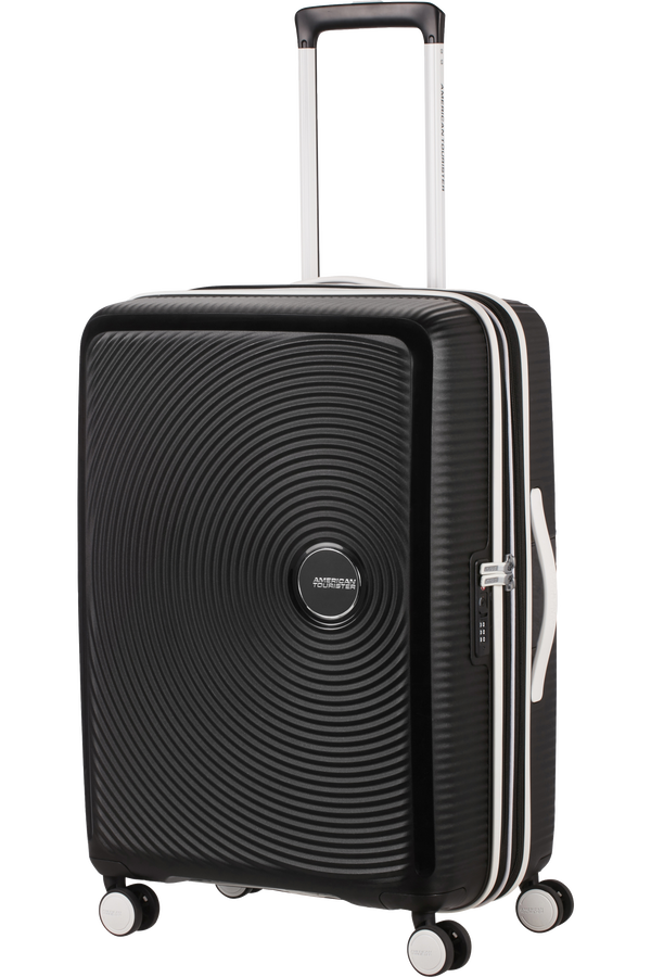 American Tourister Soundbox Spinner TSA Expandable 67cm  Black/White American Tourister Soundbox Spinner TSA Expandable 67cm  Black/White