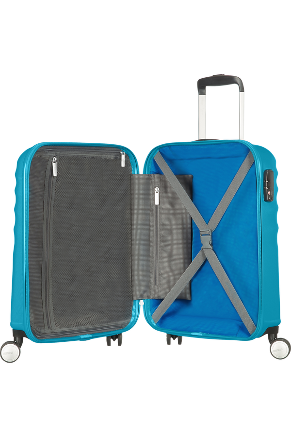 American Tourister Wavebreaker 4-wheel cabin baggage Spinner suitcase 55x40x20cm Summer Sky