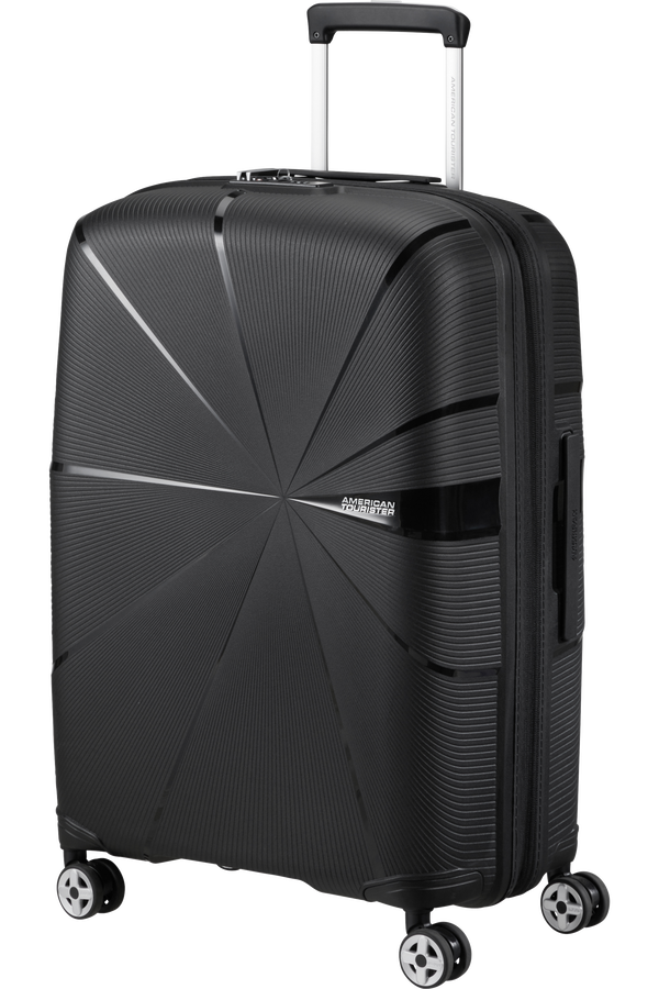 American Tourister Starvibe Spinner Expandable TSA 67cm Black American Tourister Starvibe Spinner Expandable TSA 67cm Black