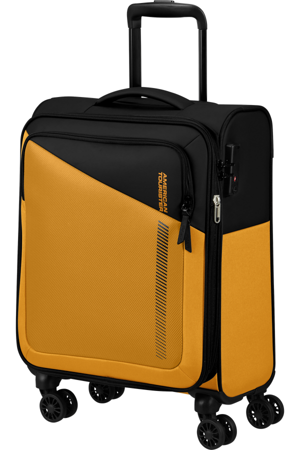 American Tourister Daring Dash Spinner Expandable TSA S  Black/Yellow
